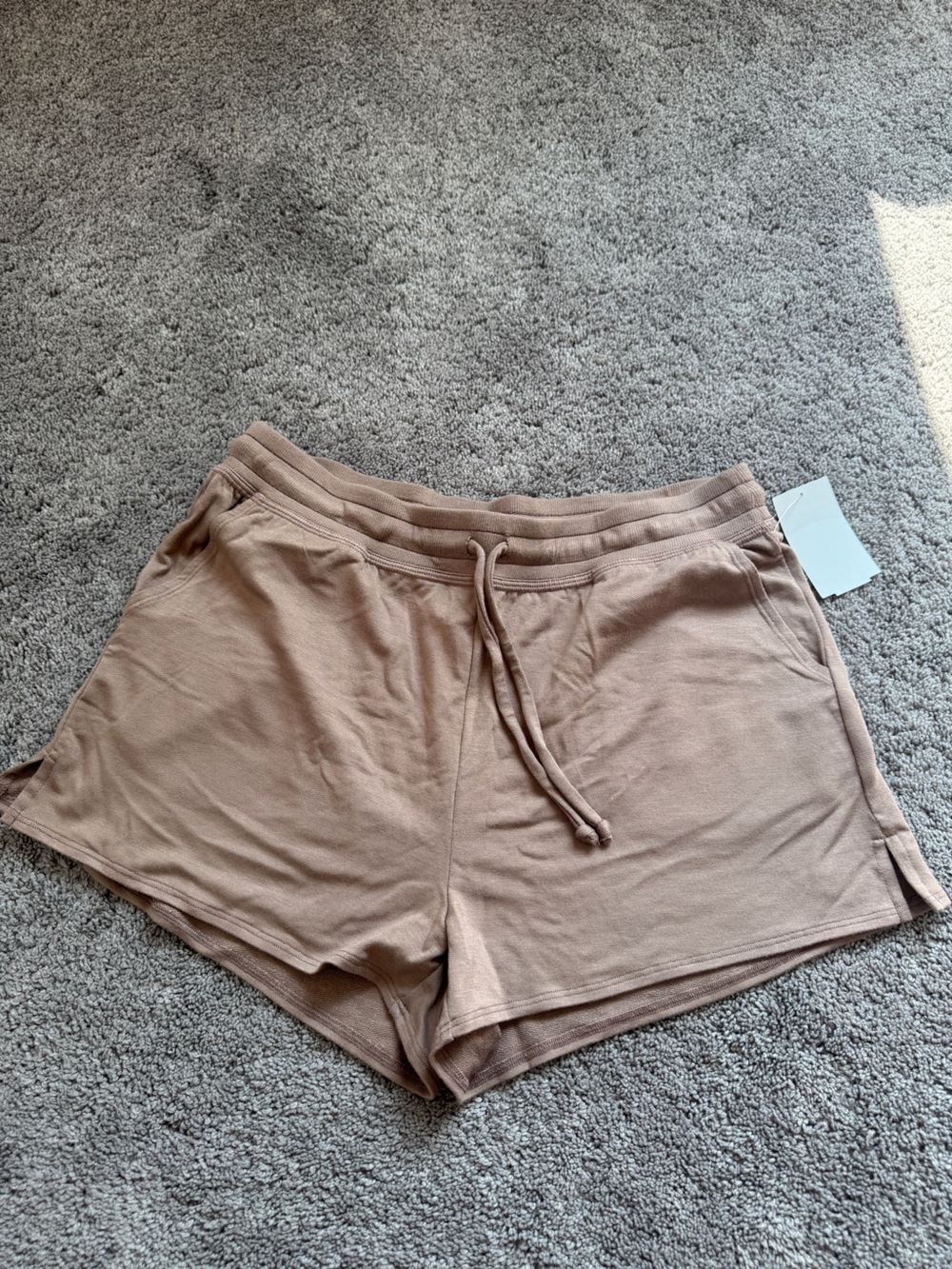 Beyond Yoga Women's Taupe Drawstring Lounge Shorts